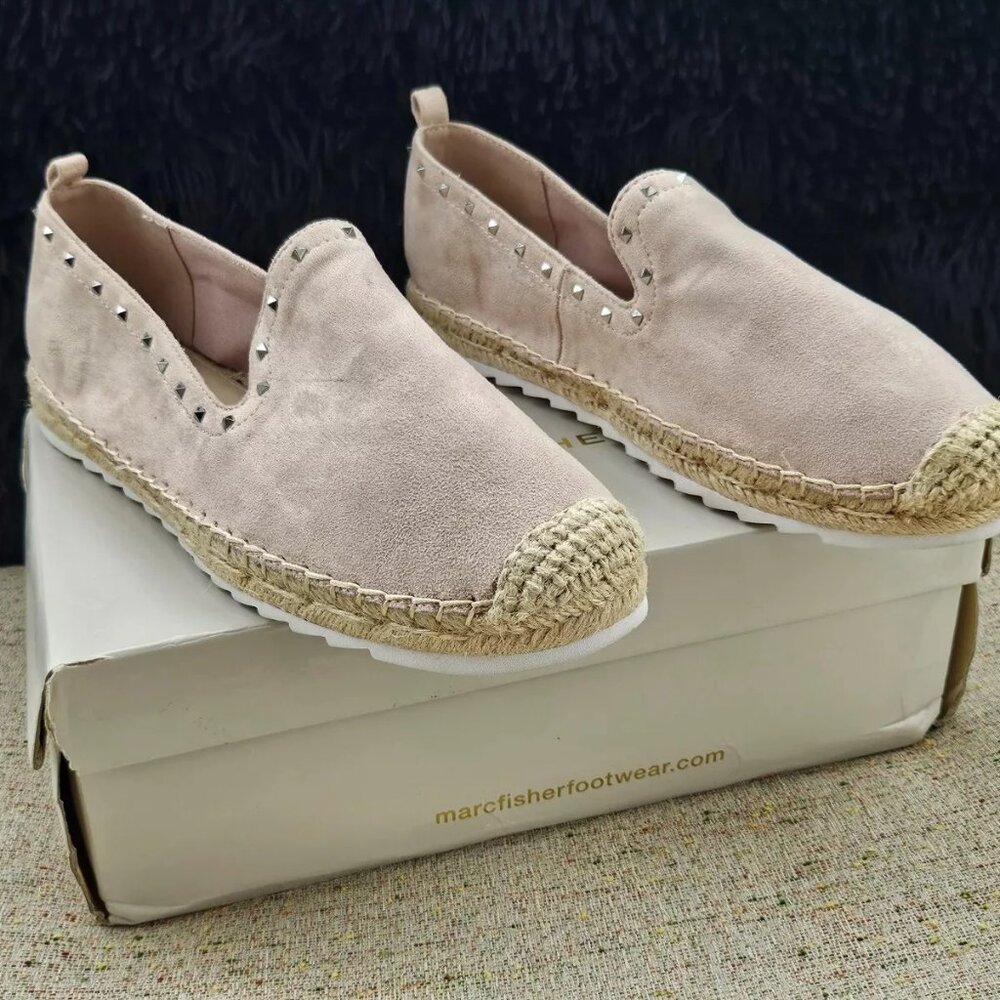 Marc Fisher Women shoes Loafer Slip On Light pink Suede fabric Size US 9.5 - Picture 1 of 11
